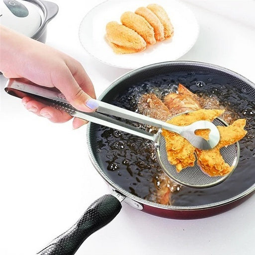 Multi-functional stainless steel filter spoon with clip. Multi-functional stainless steel filter spoon with clip.